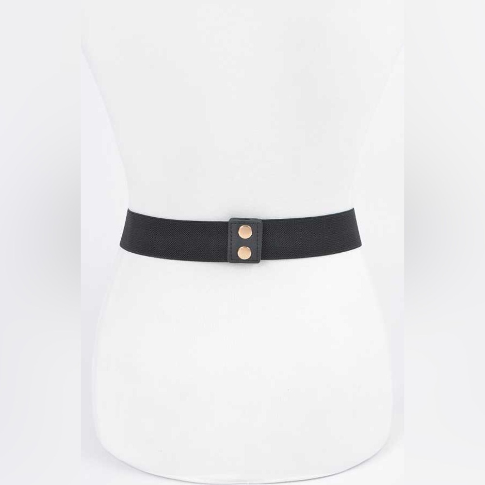 Plus Size Metallic Plaque Elastic Statement Belt - Picture 4 of 9